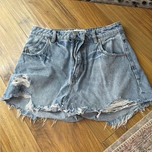 ROLLAS HIGH WAISTED LIGHT DENIM JEAN SHORTS